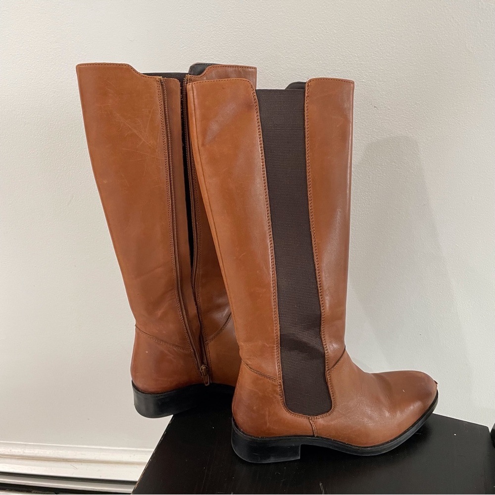 Brown Leather Aldo Tall Boots, Size 7